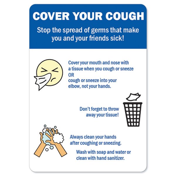 Signmission OSHA Notice, 7" Height, Peel And Stick Wall Graphic, 10" X 7", Cover Your Cough 2 OS-NS-RD-710-25569